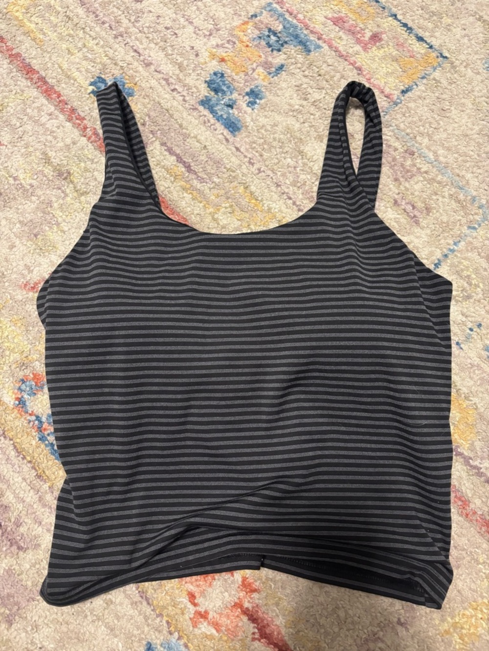 Striped Black & Gray Tank Top - Women